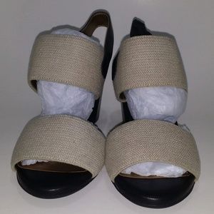Anne Klein Black-Beige Slip-On Shoes